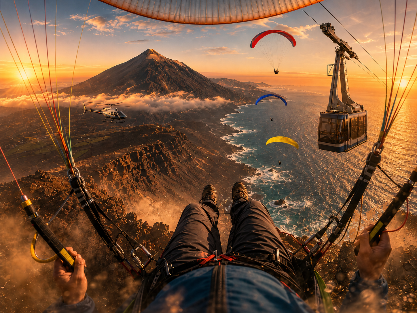 Gleitschirmfliegen und Rundflüge auf Teneriffa